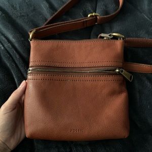 Fossil brown leather crossbody